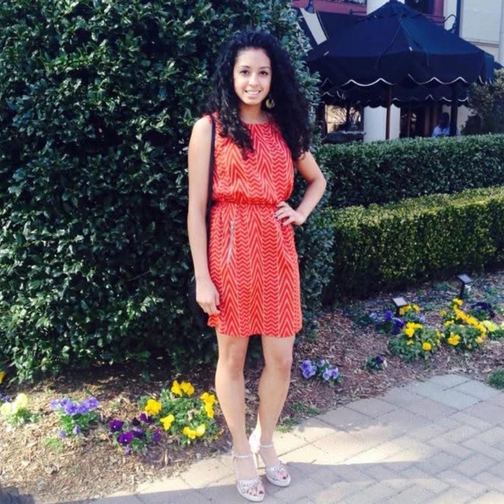Pinky Red Chevron Sleeveless Mini Dress